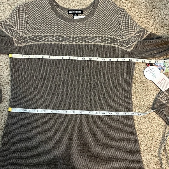 Sherpa Fair Isle Long Sleeve Sweater Midi MAYA Texture Dress Gray women L - Picture 6 of 12